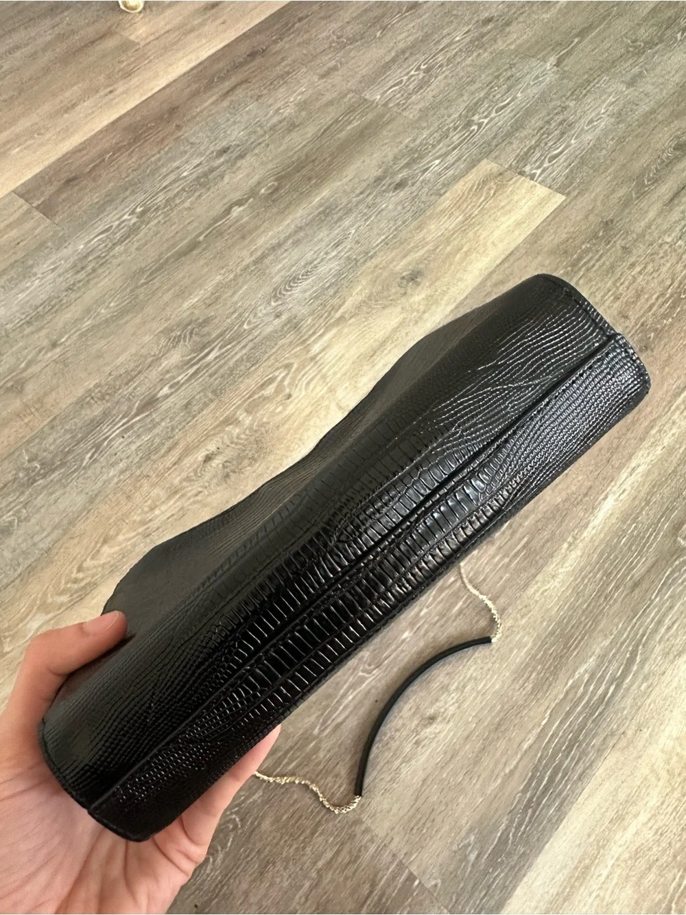 Sezane black leather suede crossbody bag